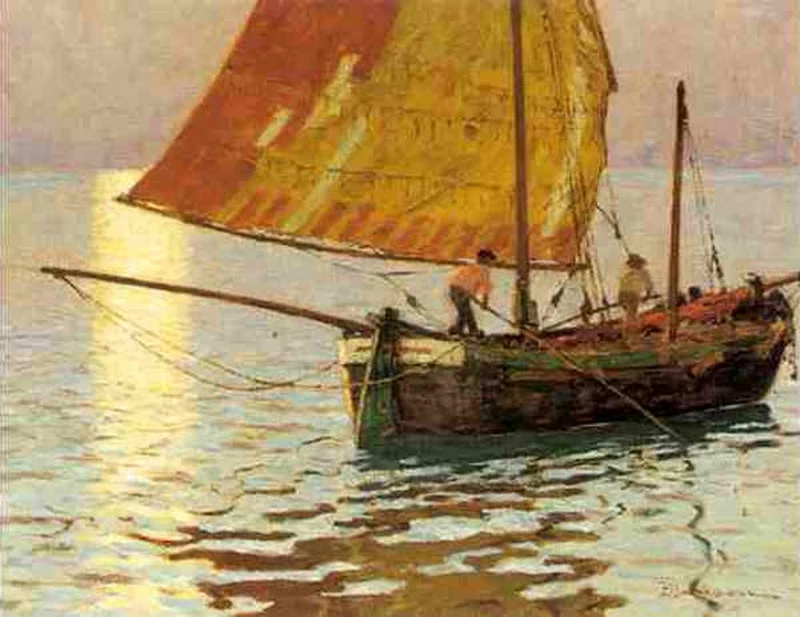 Il pescatore in barca a vela